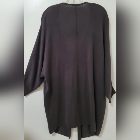 Tahari Charcoal Gray Gunther Dolman Sleeve Cotton Blend Cardigan Size Medium - Picture 10 of 15